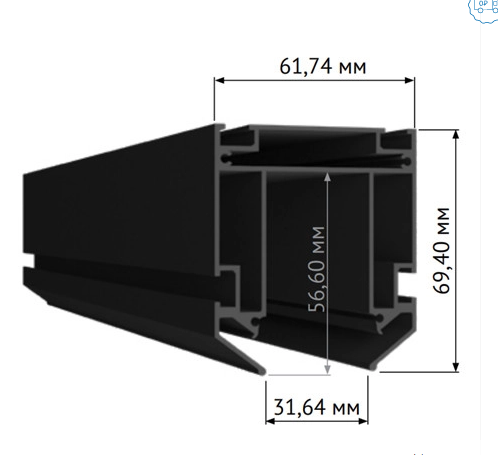 Профиль для монтажа SKYLINE 220 в натяжной ПВХ потолок (S25) 200*6 см, ST LUCE SKYLINE 220 ST015.129.02