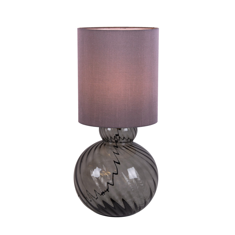 Настольная лампа 27*60 см, 60W, Favourite Ortus 4268-1T стекло дымчато-серого цвета, серая рогожка