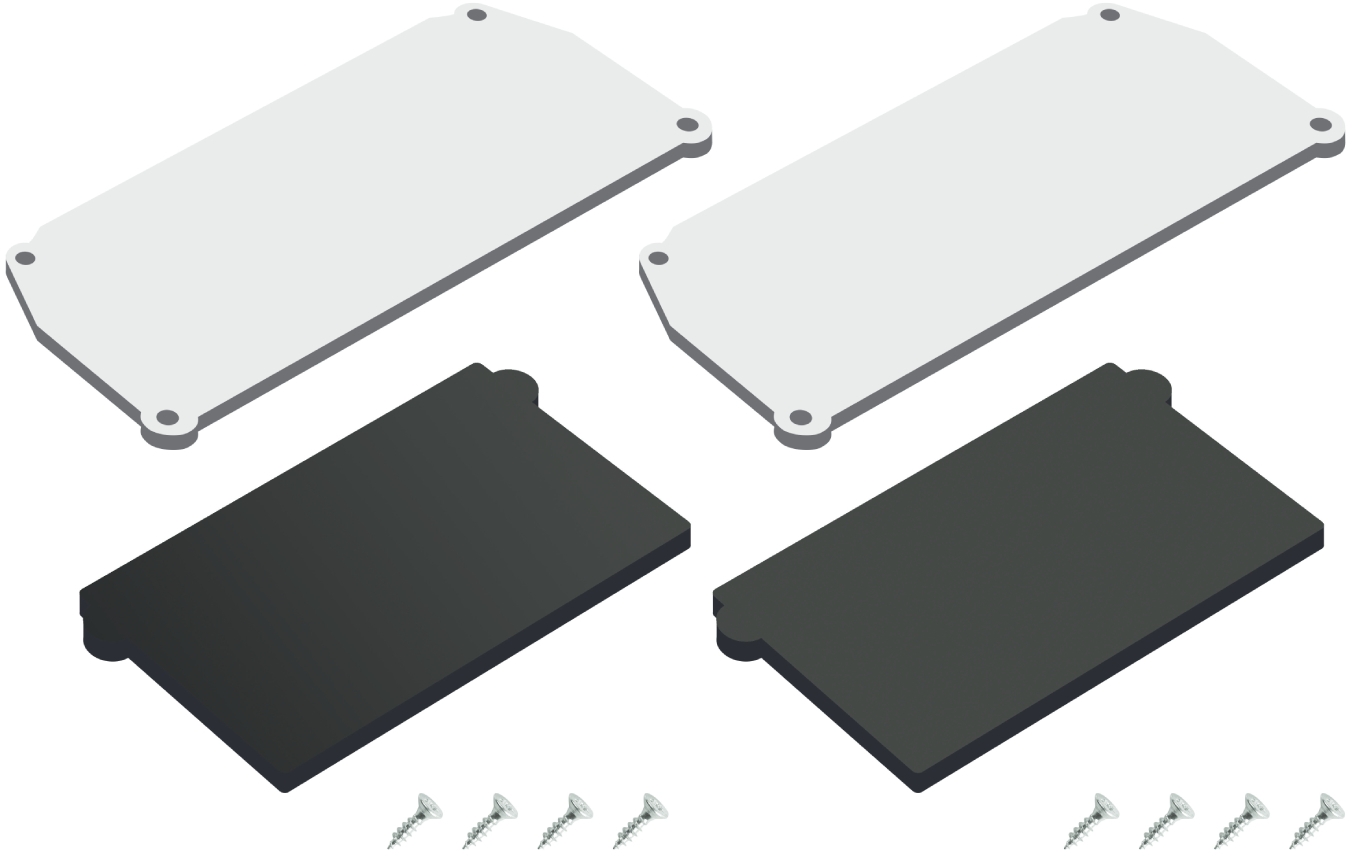Комплект торцевых заглушек для профиля Flod, черный Denkirs Flod DK5852-BK
