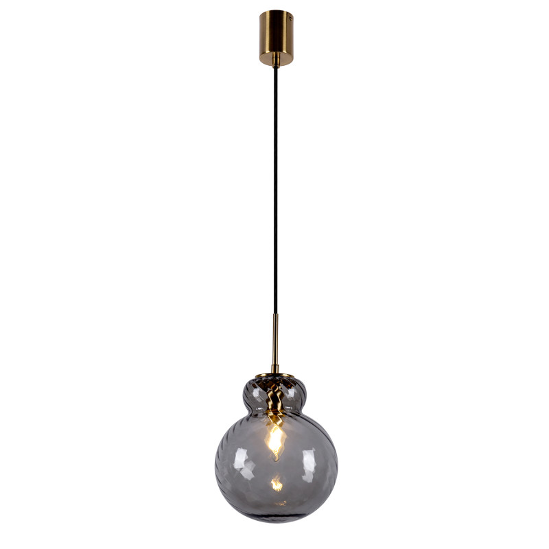 Подвесной светильник 22*196 см, 40W, Favourite Ortus 4269-1P стекло дымчато-серого цвета