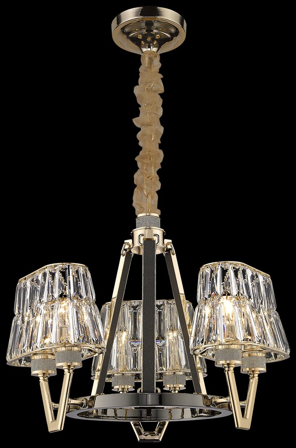 Светильник подвесной Wertmark Viola WE152.06.303, 52*52 см, золото, черное золото