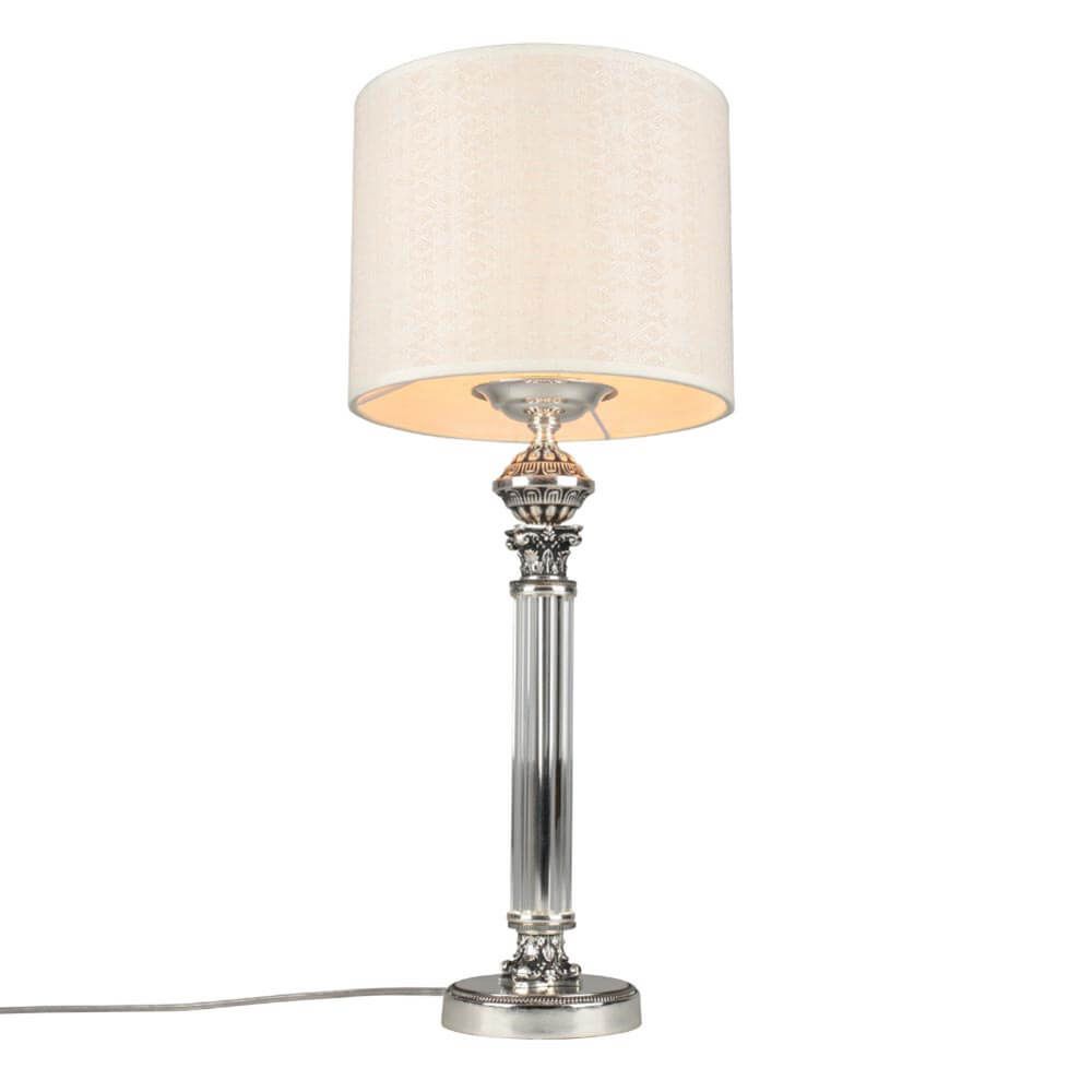 Настольная лампа Omnilux Rovigo OML-64314-01, серый-хром, диаметр 19 см