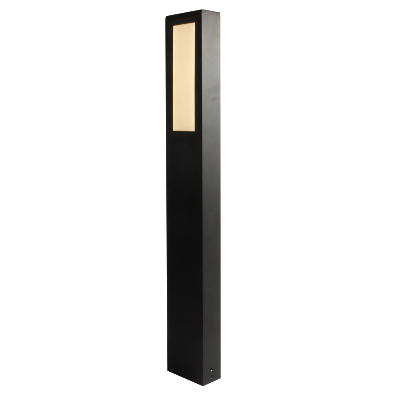 Уличный светильник Favourite Slender 3037-1T, L84*W42*H600, каркас черного матового цвета, стеклянный отражатель белого цвета, IP65