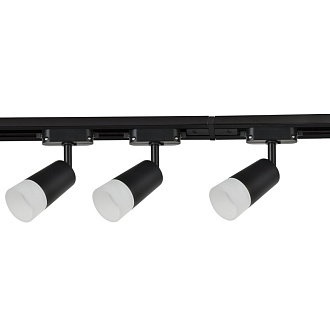 Потолочный светильник Favourite Imago 4027-3U, L2010*W56*H190, каркас черного цвета, в комплект трековой системы входят: 3 спота, шинопровод (2х1м) и коннектор, угол поворота до 90°