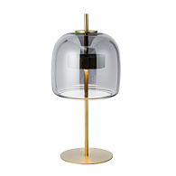 Настольная лампа 26*56,5 см, 21W, Favourite Reflex 4234-1T Стекло дымчато-серого цвета, матовое золото и белый акрил