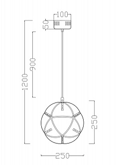 Подвесной светодиодный светильник 25 см Freya Amber FR5099PL-L6CH, 8W LED, 3000K, хром