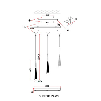 Светильник подвесной 58 см, 7W, 3000K, Evoluce Orpelo SLE200113-03 Хром