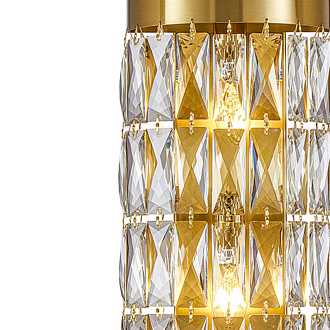 Бра Favourite Magnitudo 4090-3W, D190*W115*H525, золота, плафон состоит из прозрачного хрусталя оригинальной формы