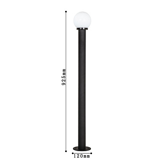 Уличный светильник Favourite Ballito 4069-1F, D120*H925, каркас черного цвета, плафон из белого акрила, IP44