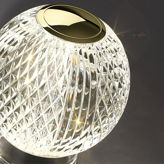 Настольный светильник 11*11*12 см, 1 LED*2W, 4000 К, Odeon Light Crystal, золотой 5008/2TL