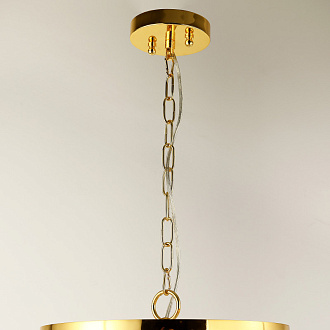 Подвесная люстра Favourite Vertical 2951-6P, D350*H610/1610, золота, плафон состоит из каскада хрустальных бусин