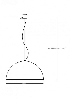 Подвесной светильник Maytoni Dome MOD169PL-05GB1 80 см, 5*E27*60W, Черный с Золотом