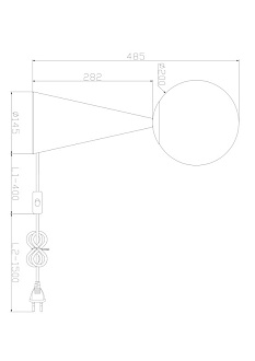 Настольная лампа 49 см, Freya FR5289TL-01BS, латунь