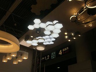 Светодиодный подвесной светильник-каскад Lightstar Favo 750222, LED 60W,  серебро, диаметр 51 см