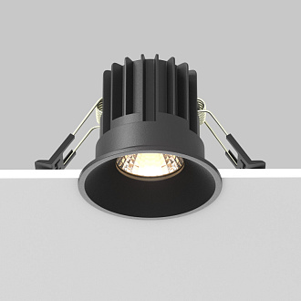 Встраиваемый светильник 6*6*5,3 см, LED, 7W, 3000К, Maytoni Technical ROUND DL058-7W3K-B черный