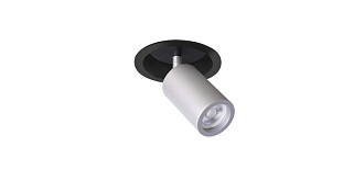 Врезной светильник Favourite Angularis 2803-1C, D80*H175, врезной светильник с углубленной базой, поворотный плафон, сочетание серебряного и черного цветов каркаса