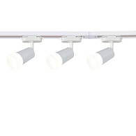 Потолочный светильник Favourite Imago 4028-3U, L2010*W56*H190, каркас белого цвета, в комплект трековой системы входят: 3 спота, шинопровод (2х1м) и коннектор, угол поворота до 90°