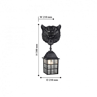 Уличный светильник Favourite Hunt 2253-1W, D210*W210*H500, металл и гипс, цвет черный с серебром
