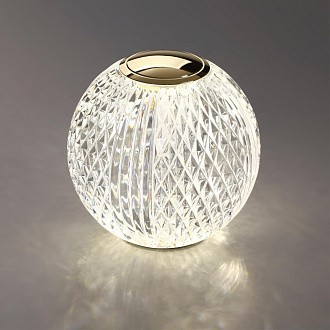 Настольный светильник 11*11*12 см, 1 LED*2W, 4000 К, Odeon Light Crystal, золотой 5008/2TL