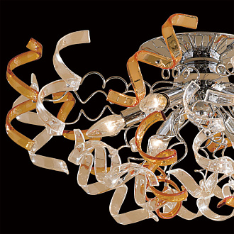 Потолочная люстра Citilux Рандом CL222162, диаметр 70 см, стекло прозрачное/янтарь