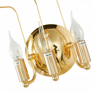Бра Favourite Pulcher 2619-3W, D180*W380*H290, Каркас золотого цвета, декоративные элементы из полупрозрачного стекла и золотого металла