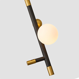 Подвесной светильник 15,5*180 см, 5W, Favourite Sparrow 4324-1P черный, матовое золото, белое стекло