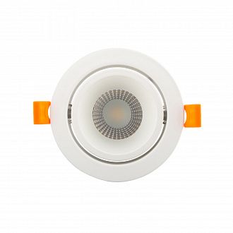 Встраиваемый светильник 10 см, 5W, 3000К, белый, теплый свет, DK4000-WH, светодиодный