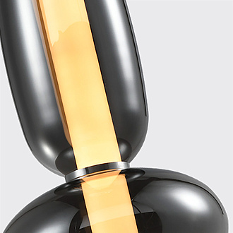 Подвесной светильник 21*204,5 см, 25W, Favourite Vapor 4254-2P хром, дымчато-серое стекло