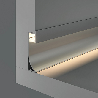 Алюминиевый профиль  Накладной 2000*53*13,8 мм для светодиодной ленты Maytoni Led strip Серебро ALM-5314-S-2M