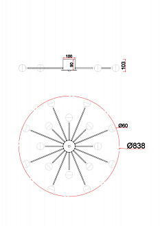 Светильник 84 см, Freya Celebrity FR5242CL-16BS, латунь