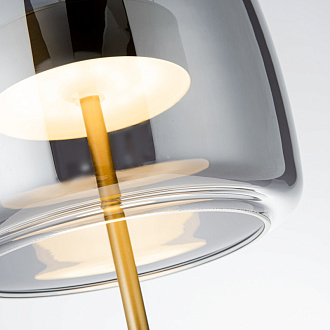 Настольная лампа 26*56,5 см, 21W, Favourite Reflex 4234-1T Стекло дымчато-серого цвета, матовое золото и белый акрил