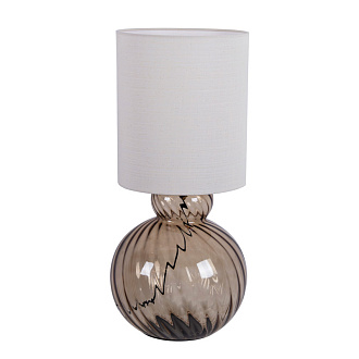 Настольная лампа 27*60 см, 60W, Favourite Ortus 4269-1T стекло янтарного цвета, кремовая рогожка