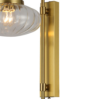 Бра Favourite Oliva 2780-1W, D250*W170*H550, каркас золотисто-медного цвета, выдувной плафон из прозрачного узорного стекла