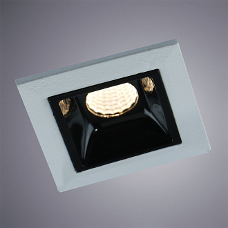 Встраиваемый светильник 5 см, 3W, 3000К, черный/белый, теплый свет, Arte Lamp Grill A3153PL-1BK, светодиодный