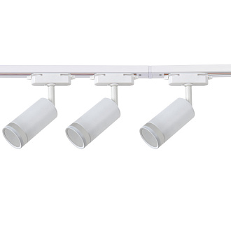 Потолочный светильник Favourite Imago 4029-3U, L2010*W50*H188, каркас белого цвета, в комплект трековой системы входят: 3 спота, шинопровод (2х1м) и коннектор, угол поворота до 90°