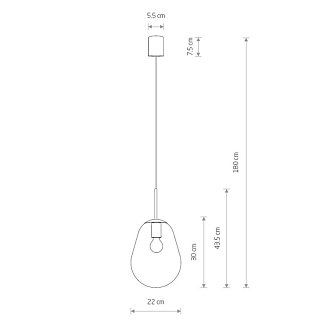 Подвесной светильник 22*180 см, 1*E27, 40W, Nowodvorski Pear S 8673, черный
