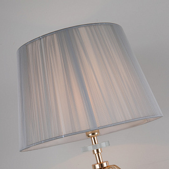 Настольная лампа Favourite Sade 2690-1T, D300*H580, золотой гальваники, абажур из серой нити, декоративные элементы выполнены из прозрачного стекла