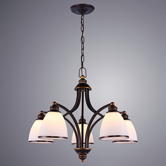 Подвесная люстра Arte Lamp Bonito A9518LM-5BA, диаметр  68 см, коричневый