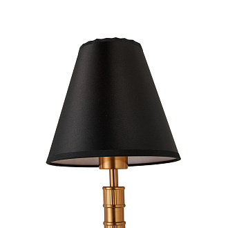 Настольная лампа Favourite Flagship 2933-1T, D200*H495, античной латуни, плафон из черной атласной ткани