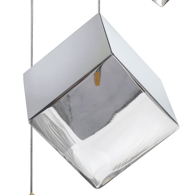 Каскадная люстра 45*150 см, 6*G4, 12W, Lightstar Qubica 805569, хром