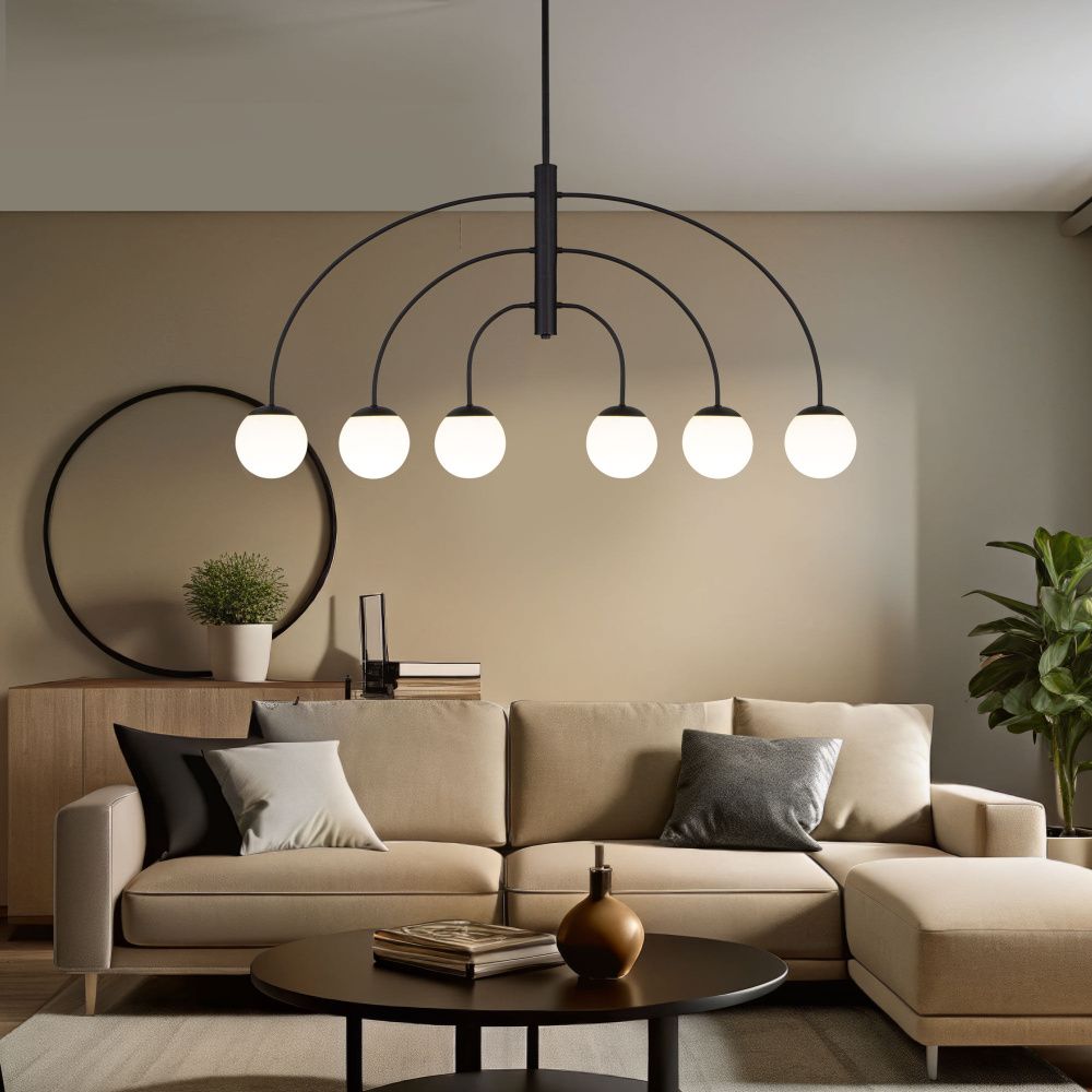 Светильник 111*13*59-139 см, 6*E27*40W, Eurosvet Cenacolo 30179/6, черный, a069124