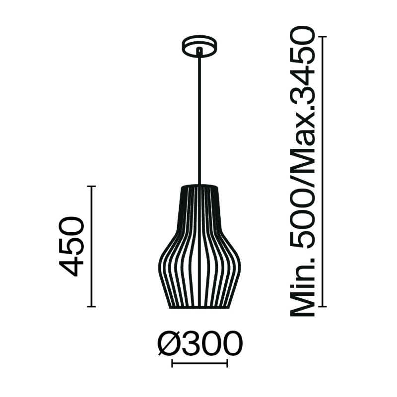 Светильник 30 см, Maytoni Roots MOD191PL-01W1, черный-дерево