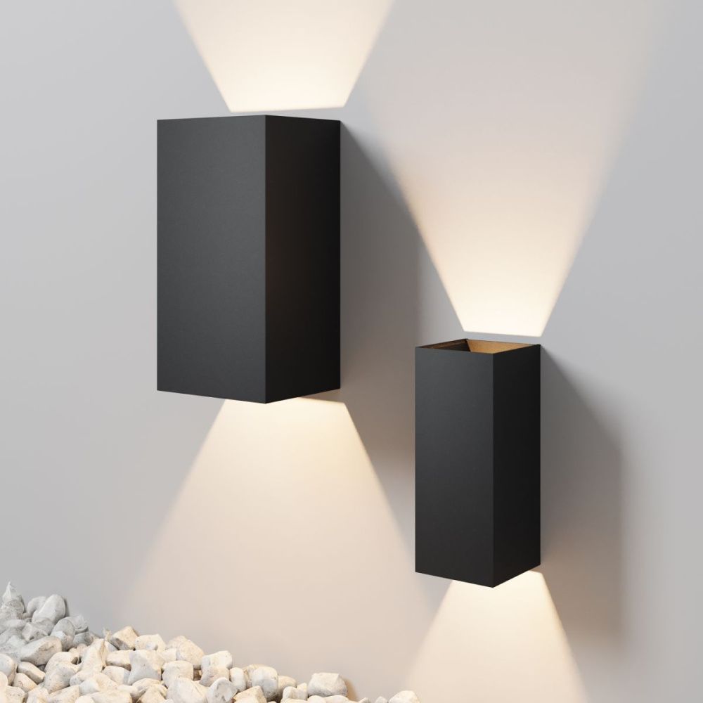 Уличный настенный светильник 17 см, 10W, 3000K, Maytoni Drape O525WL-L10B3K, черный