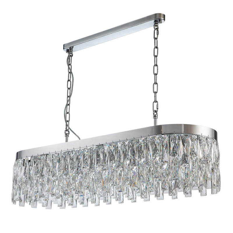 Подвесной светильник 1 000*300*245/1045 мм, 10*E14 хром Indigo Anna V000387, 12029/10PL Chrome