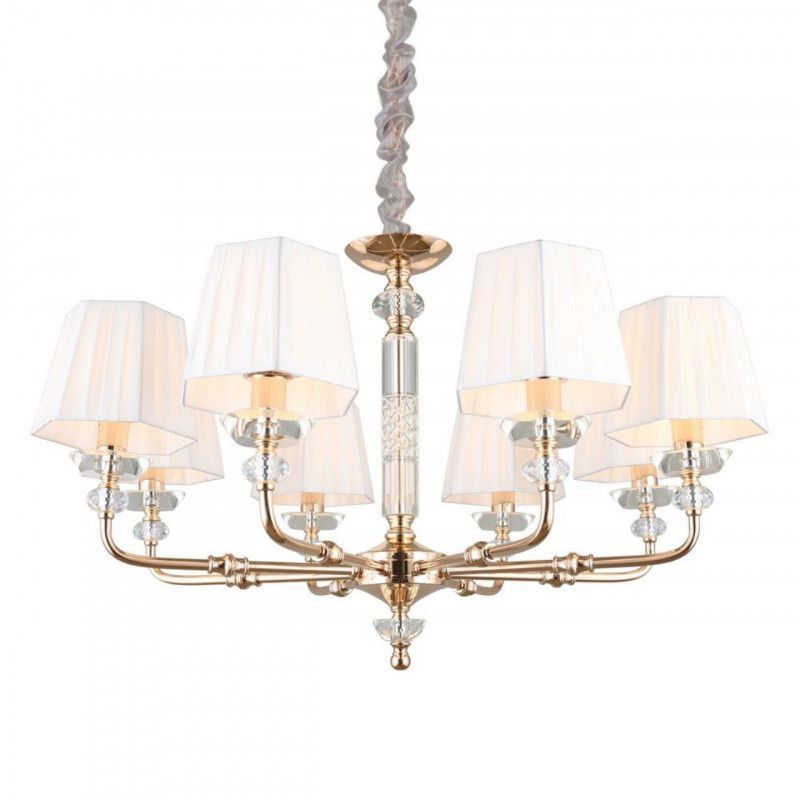 Подвесная люстра 80*70-140 см, 8*E14, 40W, Aployt Silvian APL.719.03.08, золотой