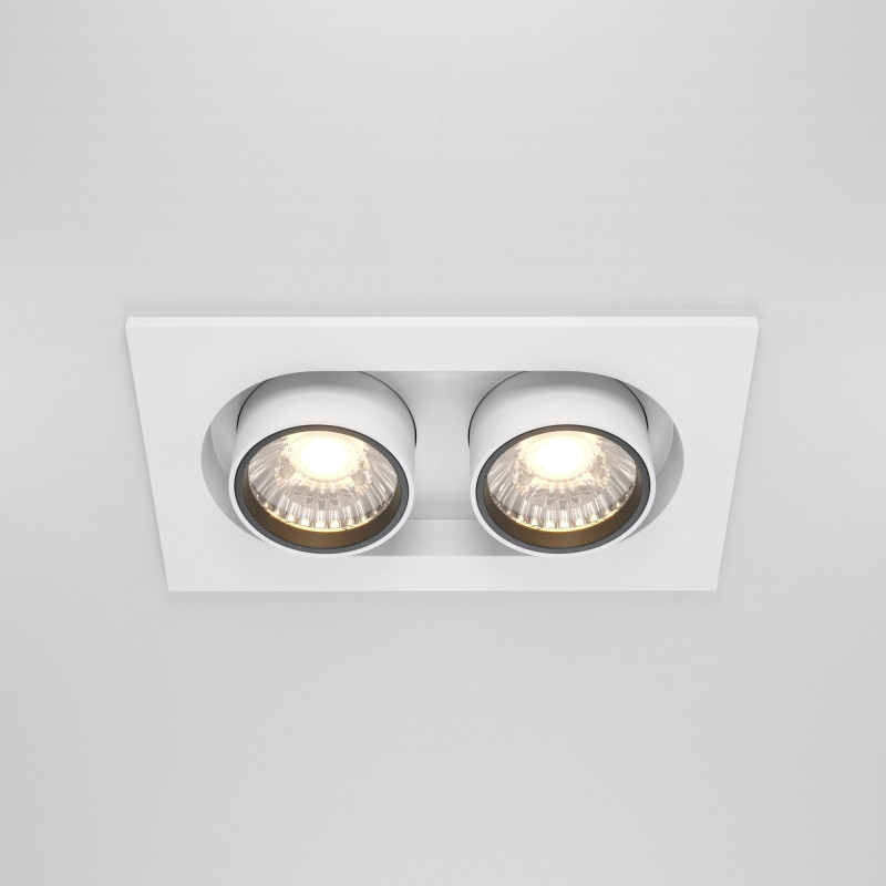 Встраиваемый светильник 15,9*9,5*9,8 см, LED*20W, 4000 К, Hidden DL045-02-10W4K-W Maytoni Downlight, Белый