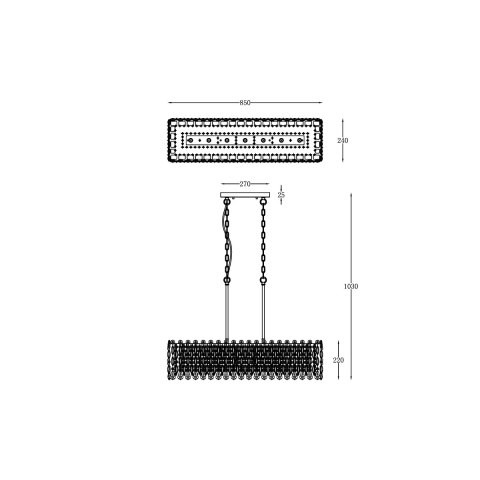 Подвесная люстра 24*85*103 см, 7*G9 хром Vele Luce Marisa VL3113P07