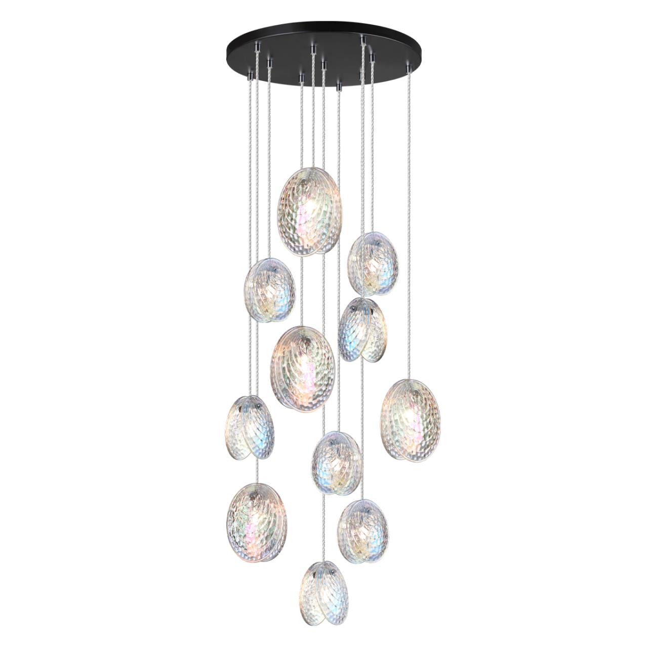Люстра каскадная 53*53*0 см, 11 G9*40W, Odeon Light Mussels, черный 5039/11