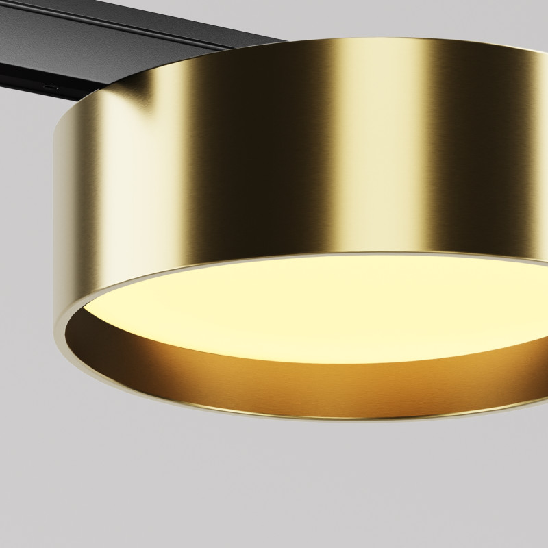 Трековый светильник 11,3*3,4 см, LED 12W 2700K Maytoni Technical Accessories for tracks Levity Zon TR189-1-12W2.7K-BBS черный и Латунь