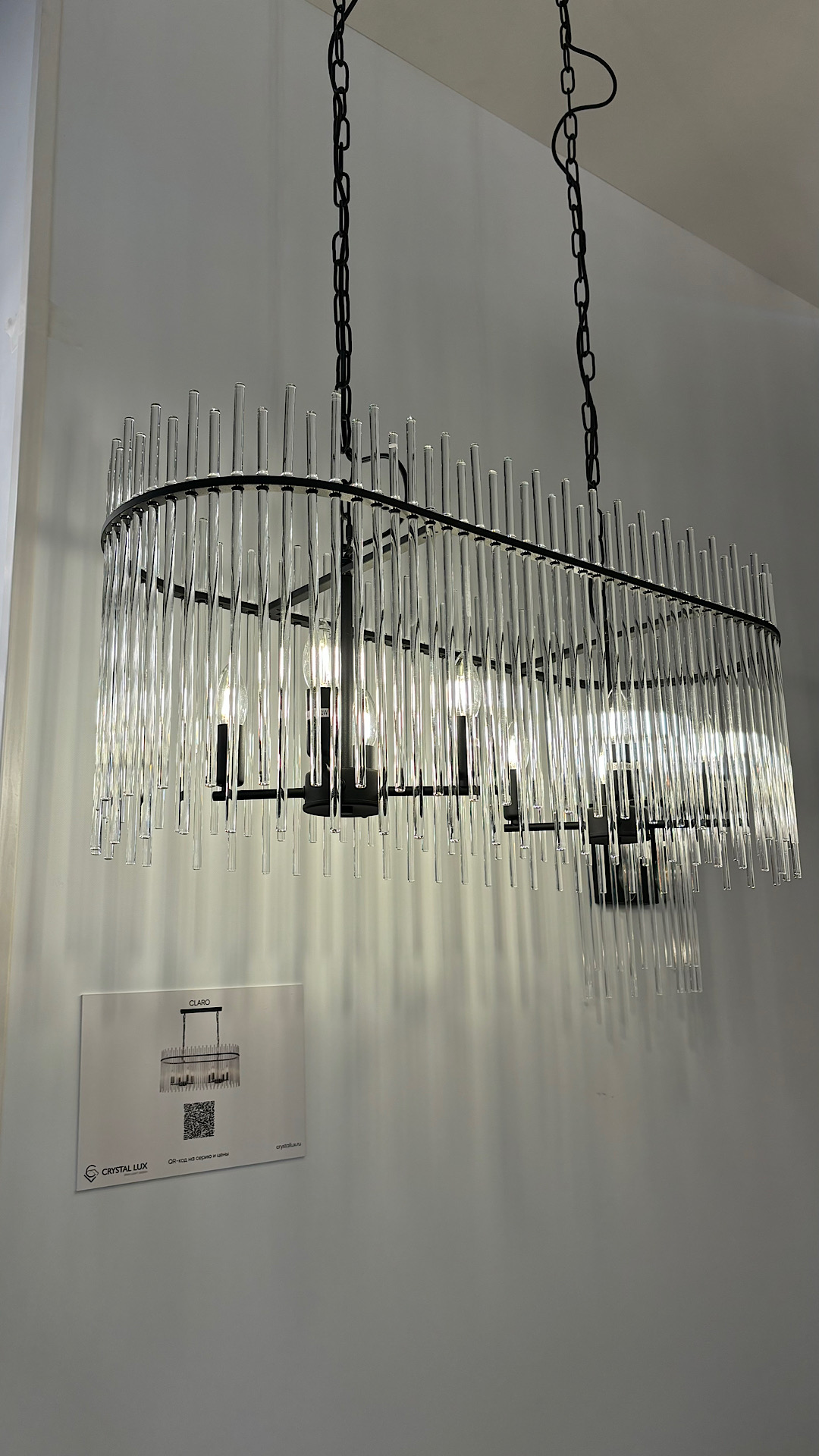 Люстра 90 см, Crystal Lux CLARO SP8, черный